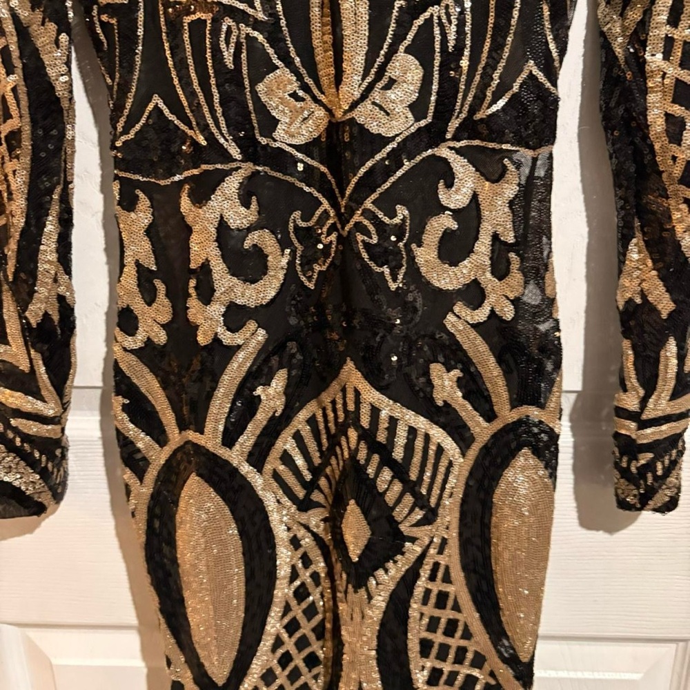 Fashion Nova Make Me Art Mesh Dress - Black, NWOT - Picture 3 of 6